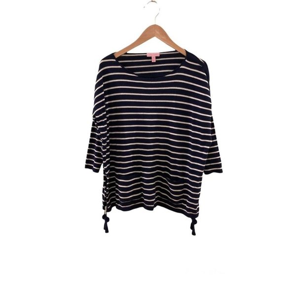 LILLY PULITZER Elba Sweater -Coastal Shell Stripe-Navy. Size XS - Picture 1 of 9